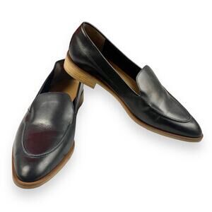 Everlane Women's Pointed Toe Modern Leather Loafer Size 10 Black Flats